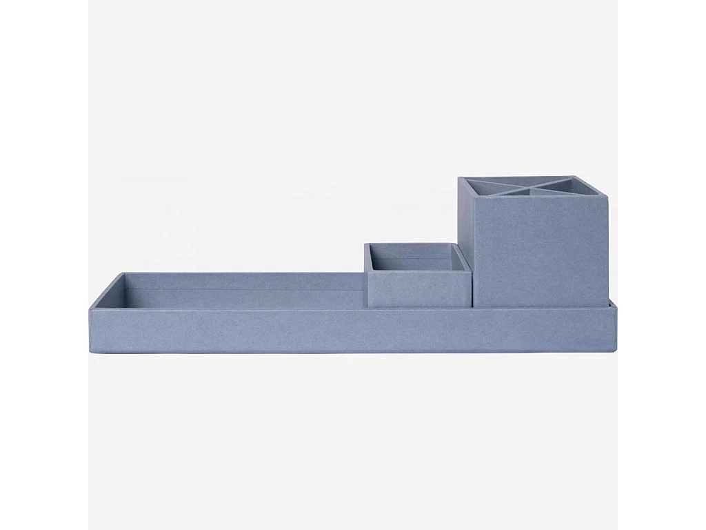 Organisateur de bureau en carton – 32 x 10,5 x 9,5 cm – Bleu
