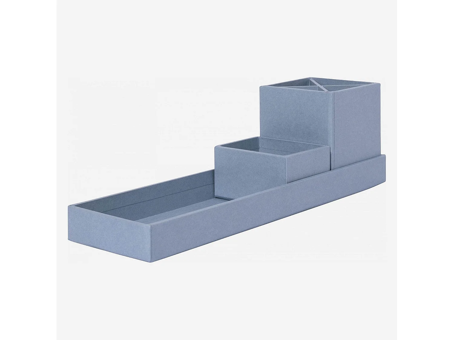 Organisateur de bureau en carton – 32 x 10,5 x 9,5 cm – Bleu