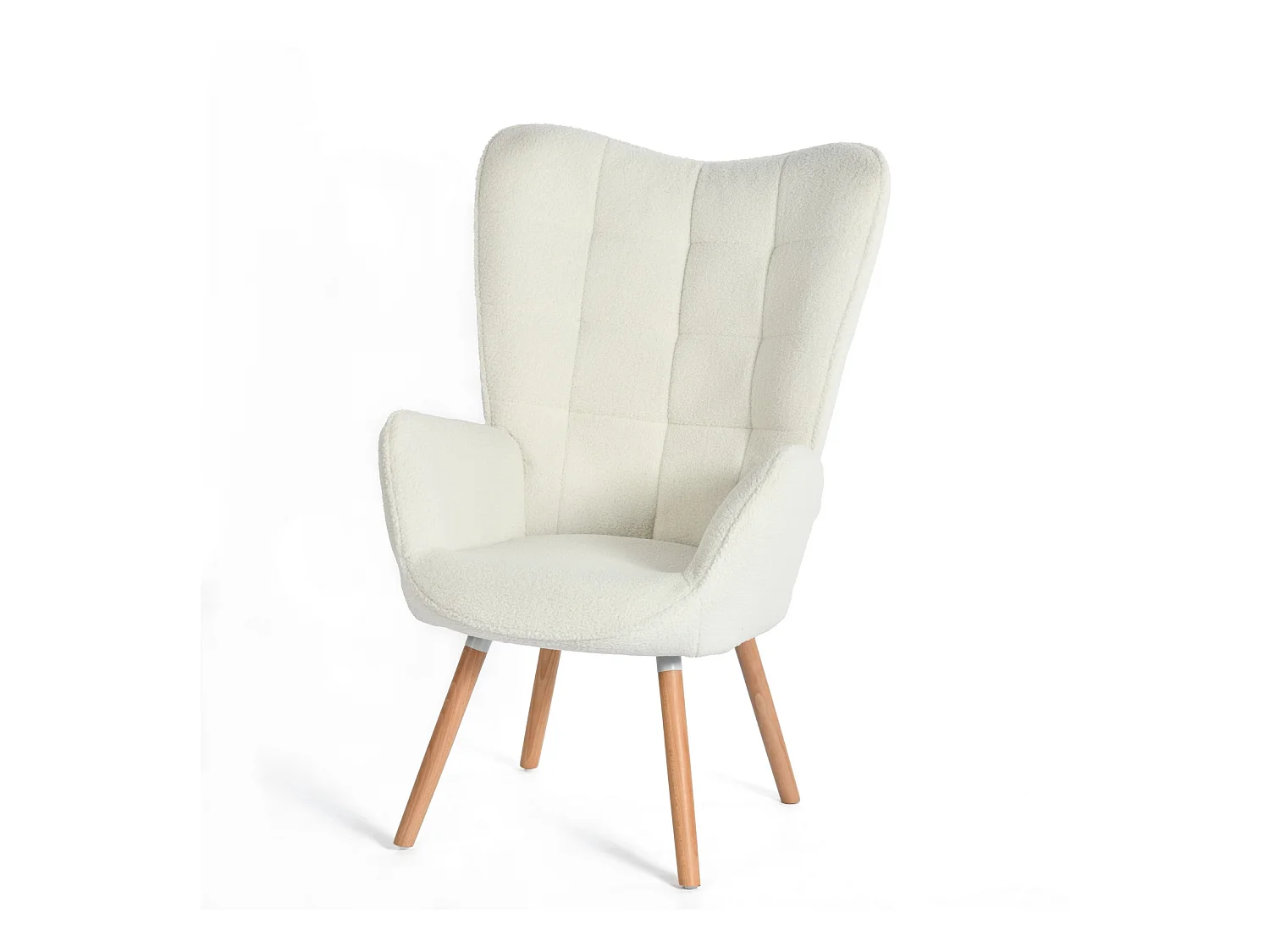 Fauteuil en bouclette blanc style scandinave,FUNKEL