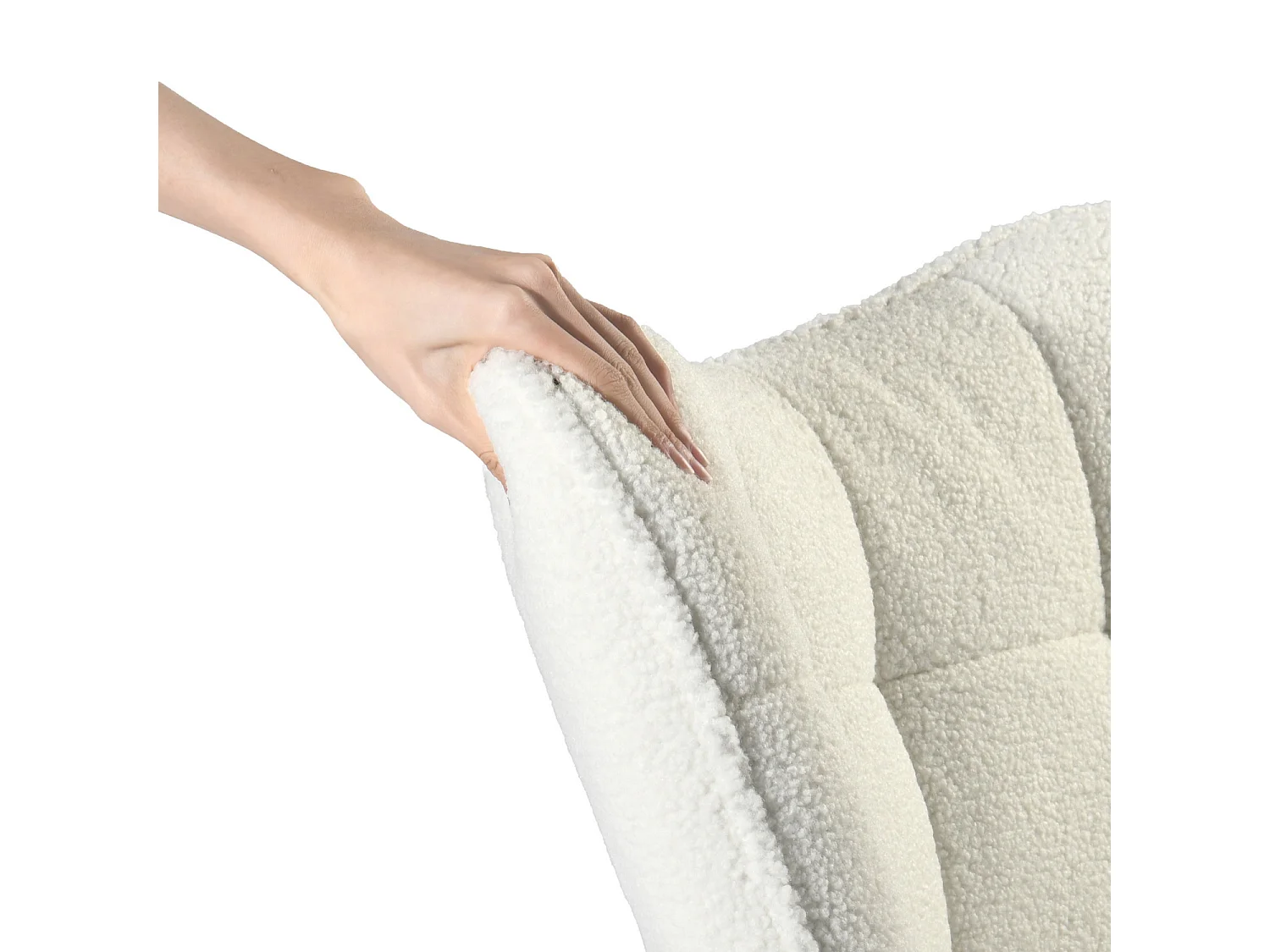 Fauteuil en bouclette blanc style scandinave,FUNKEL