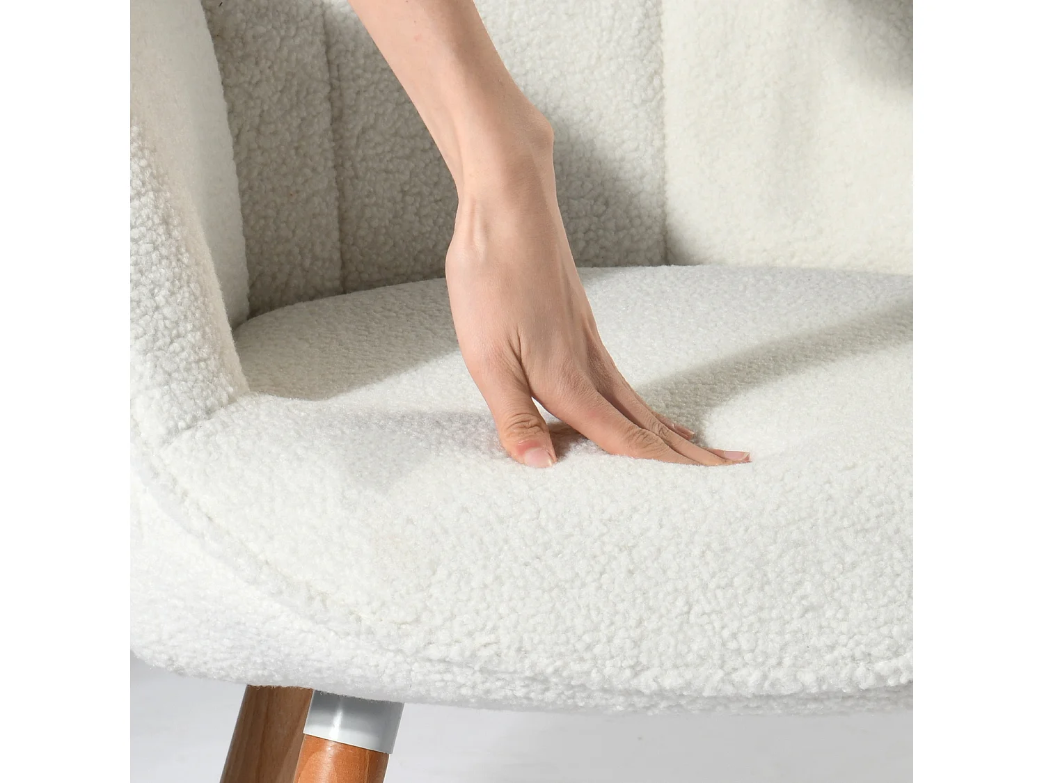 Fauteuil en bouclette blanc style scandinave,FUNKEL