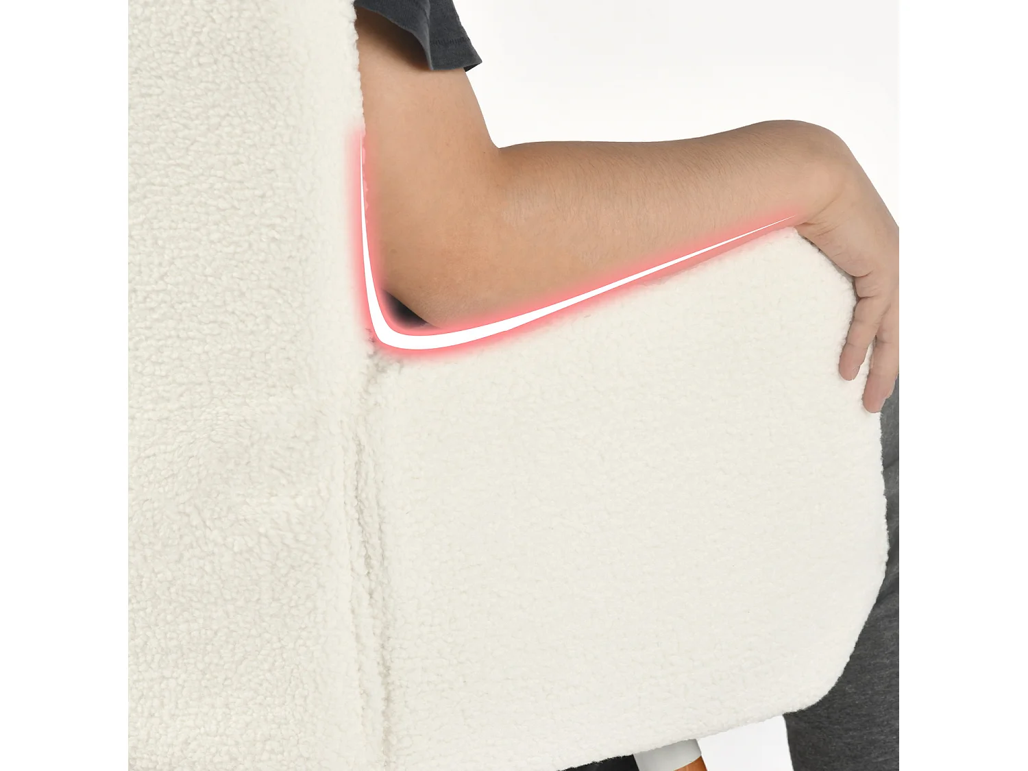 Fauteuil en bouclette blanc style scandinave,FUNKEL