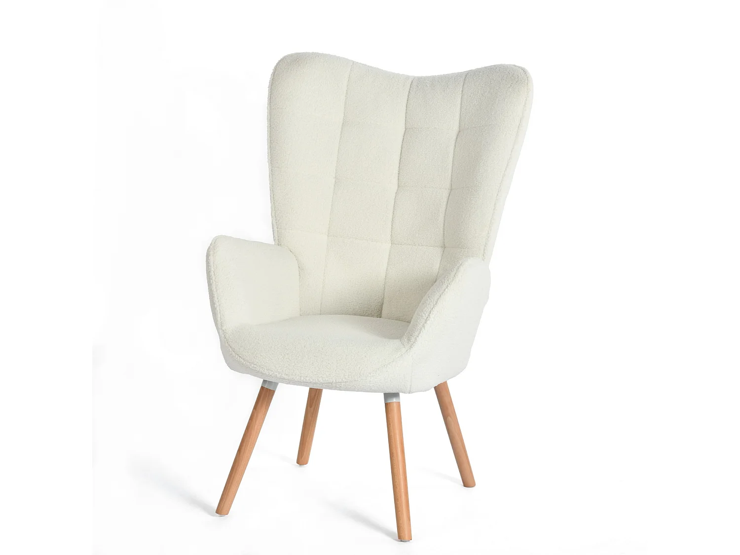 Fauteuil en bouclette blanc style scandinave,FUNKEL