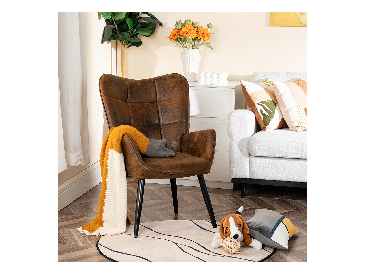 Fauteuil en microfibre tissu,KANAS