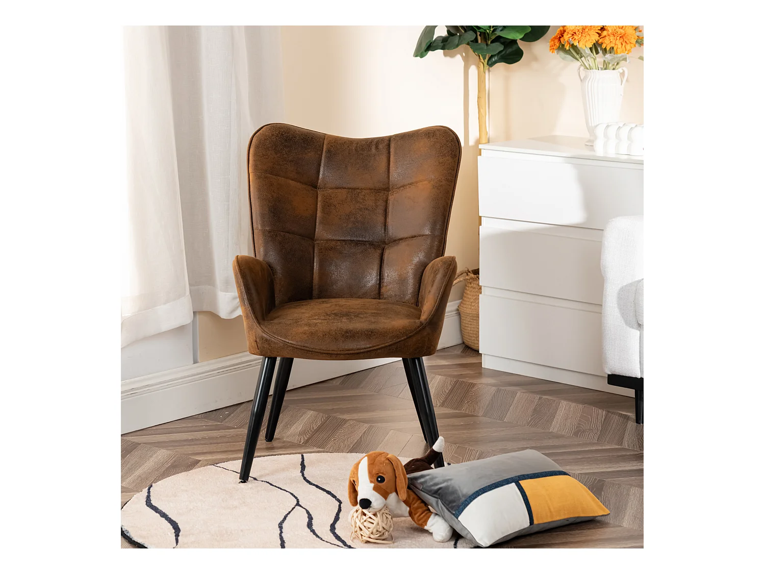 Fauteuil en microfibre tissu,KANAS