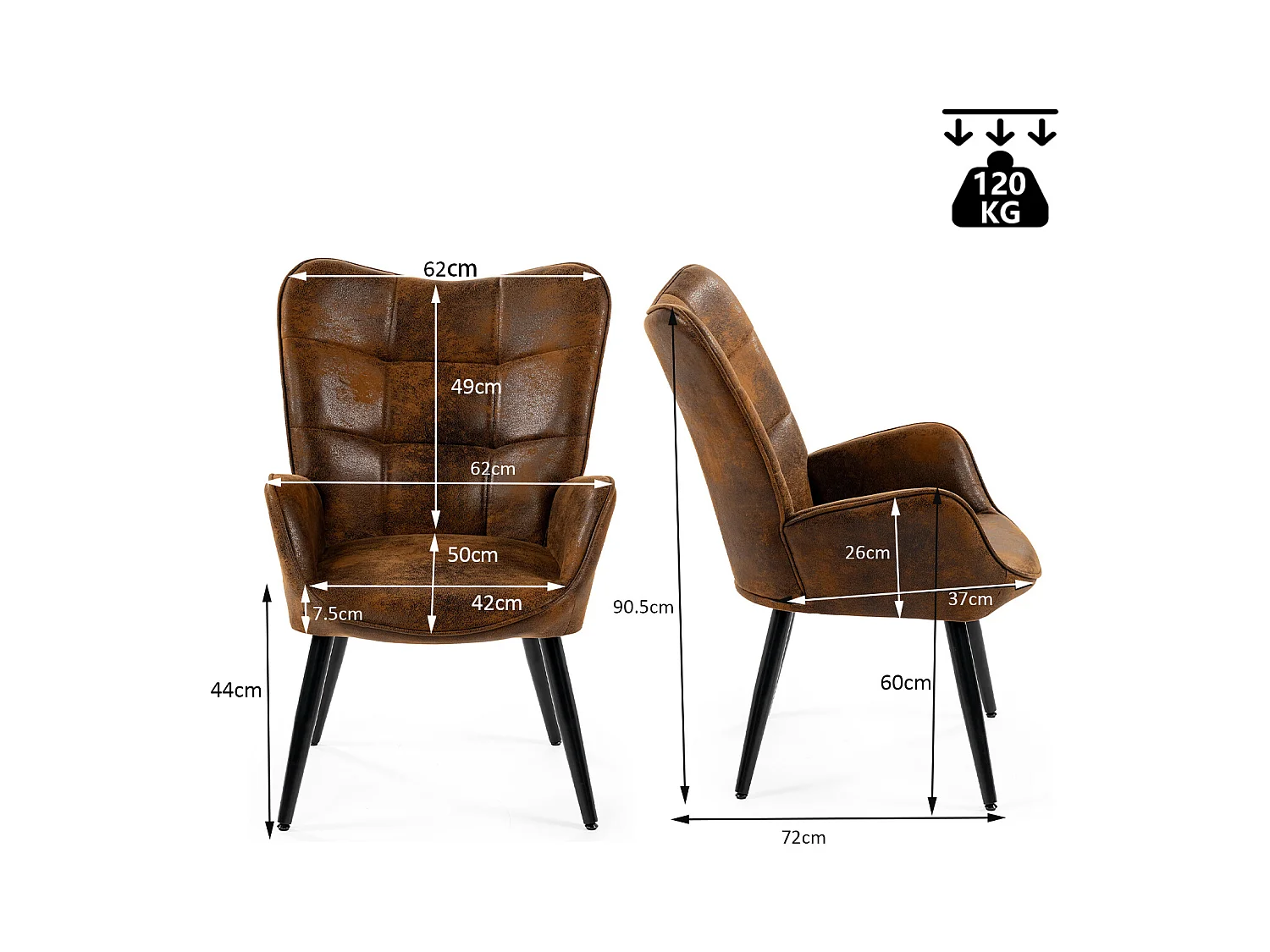 Fauteuil en microfibre tissu,KANAS