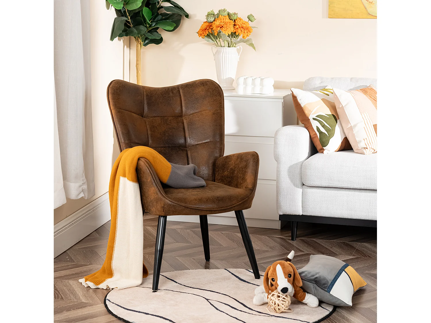 Fauteuil en microfibre tissu,KANAS