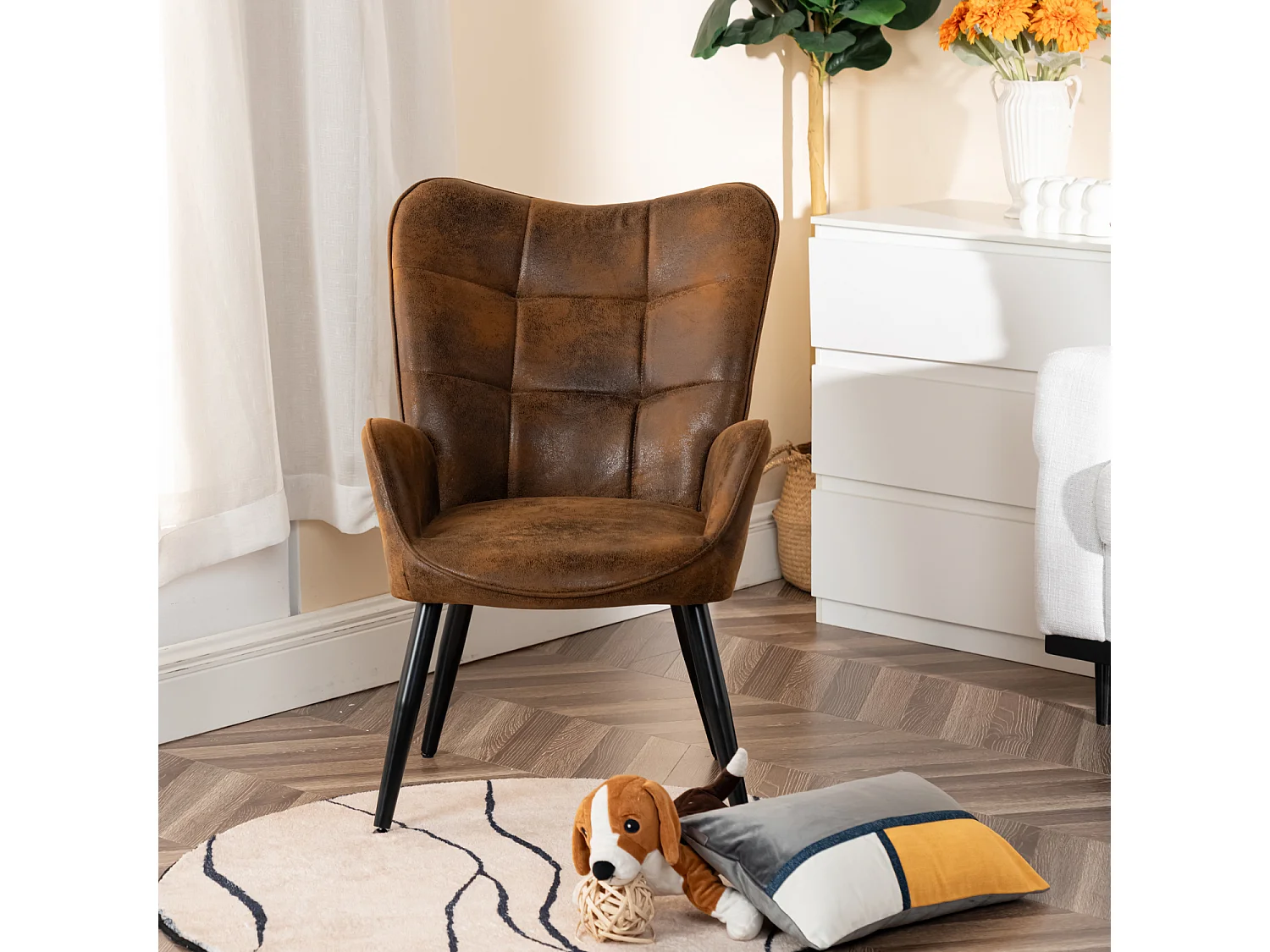 Fauteuil en microfibre tissu,KANAS