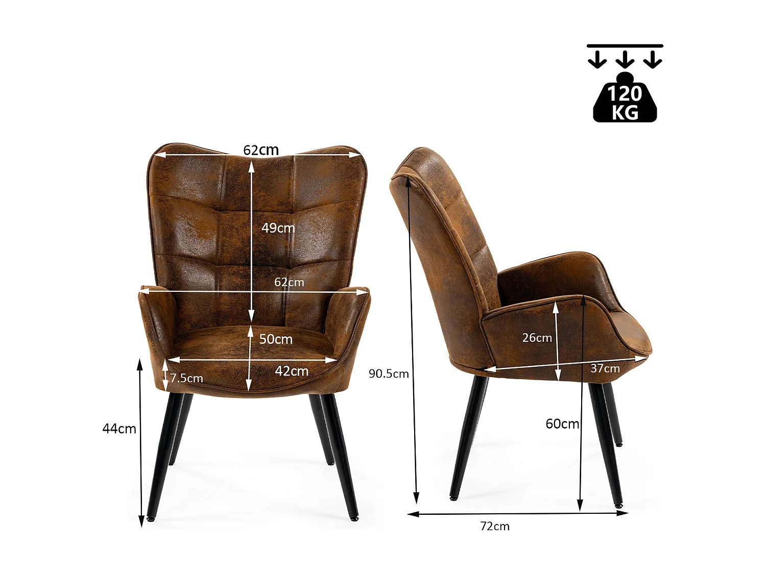 Fauteuil en microfibre tissu,KANAS