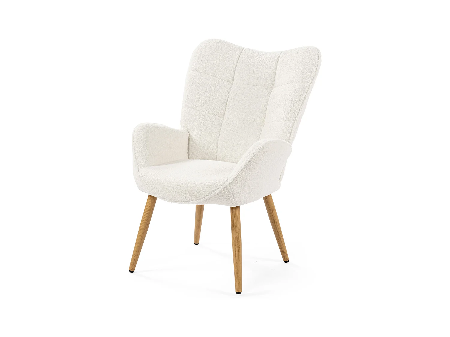 Fauteuil en bouclette blanc style scandinave,KANAS