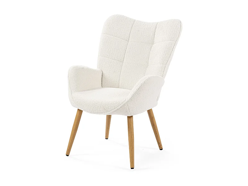 Fauteuil en bouclette blanc style scandinave,KANAS