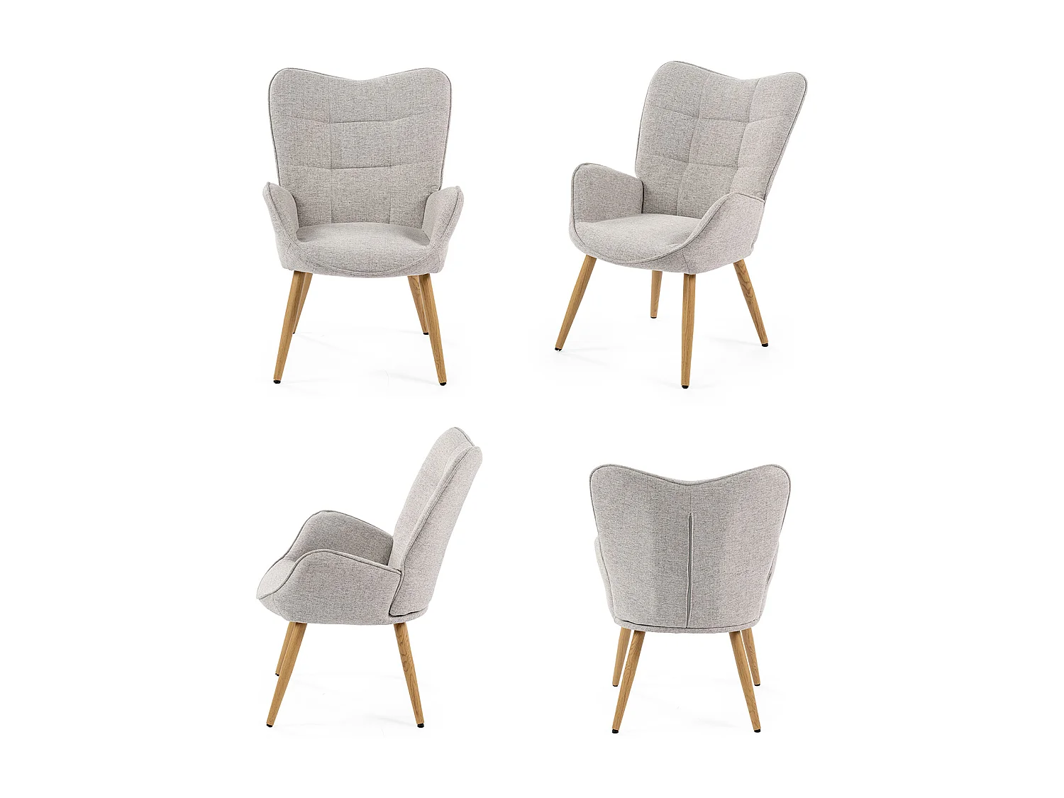 Fauteuil en tissu gris style scandinave,KANAS