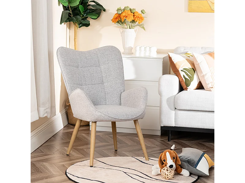 Fauteuil en tissu gris style scandinave,KANAS