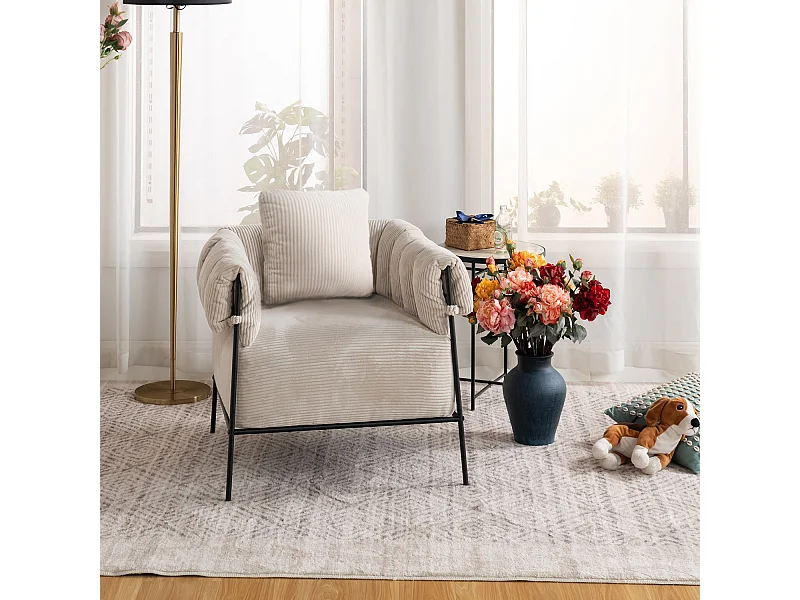 Fauteuil tissu en velours côtelé,DOMCO