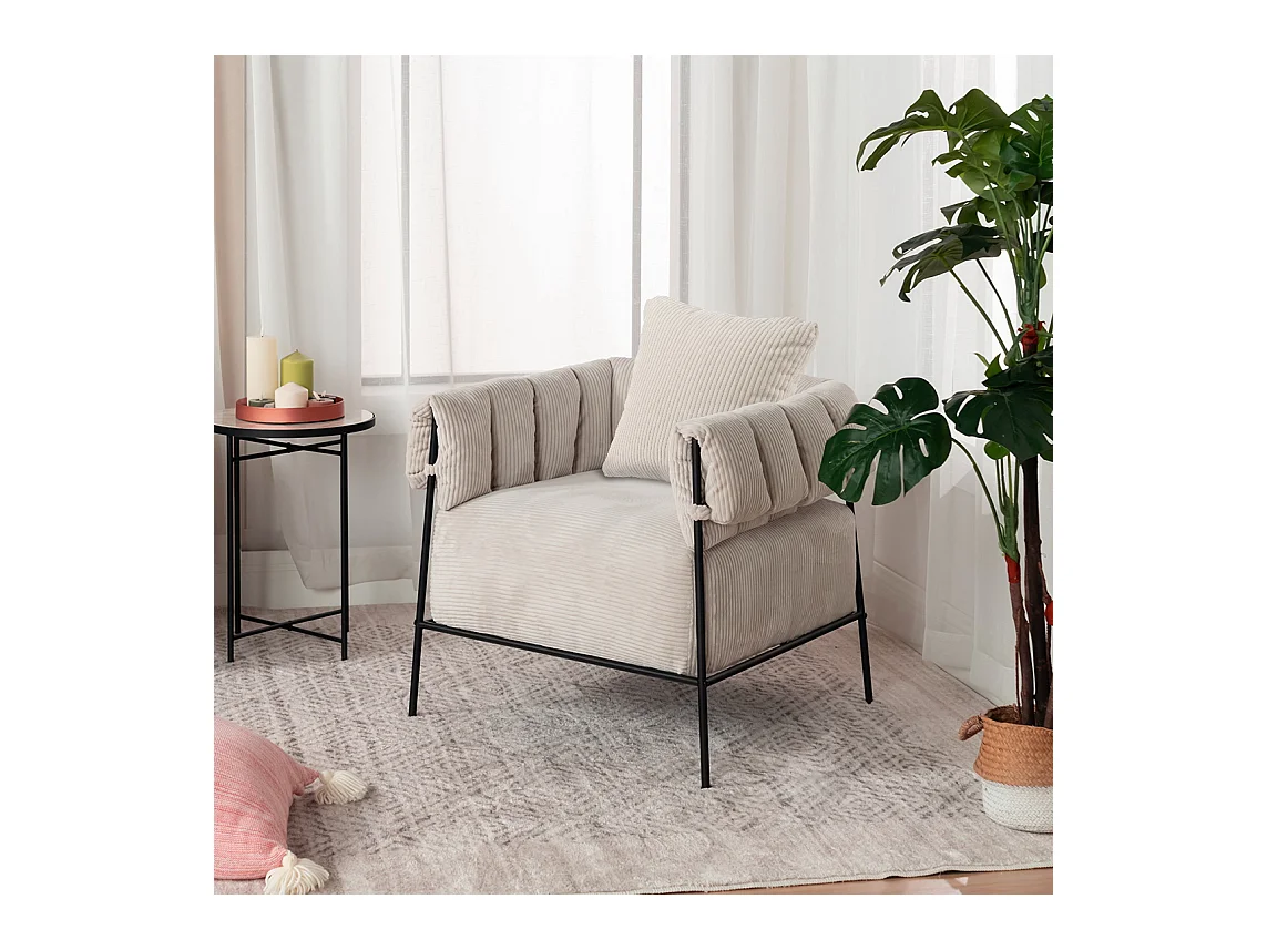 Fauteuil tissu en velours côtelé,DOMCO