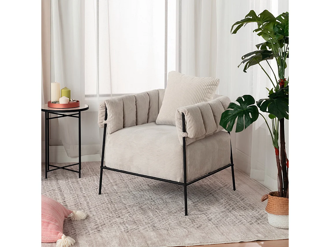 Fauteuil tissu en velours côtelé,DOMCO