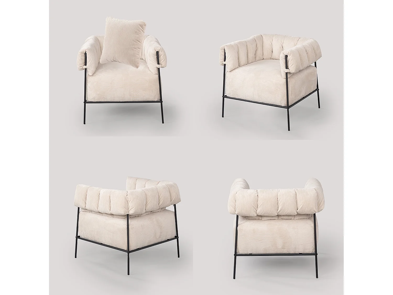 Fauteuil tissu en velours côtelé,DOMCO