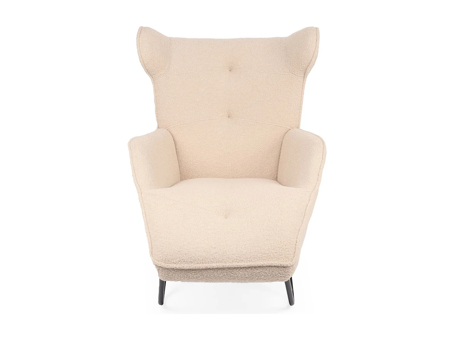 Fauteuil méridienne style bergère relax Shirley Tissu bouclette Beige