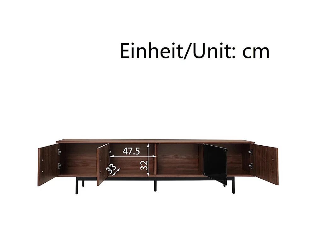 Meubles TV, meubles bas aux textures sculptées, meubles TV avec bandeaux lumineux LED et portes en verre trempé