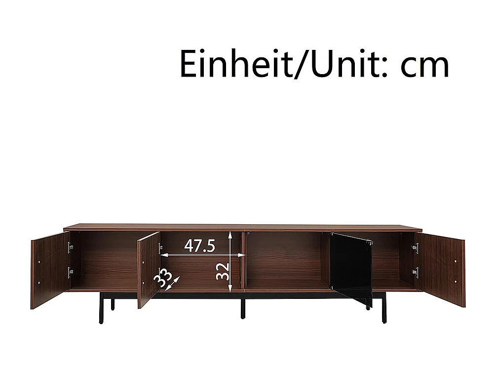 Meubles TV, meubles bas aux textures sculptées, meubles TV avec bandeaux lumineux LED et portes en verre trempé