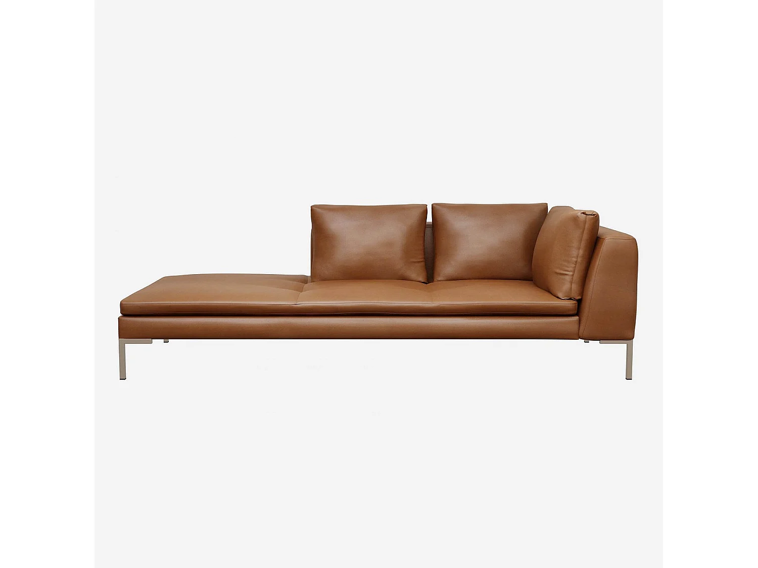 Habitat - Méridienne gauche en cuir Vintage Leather - Marron cognac - Montino