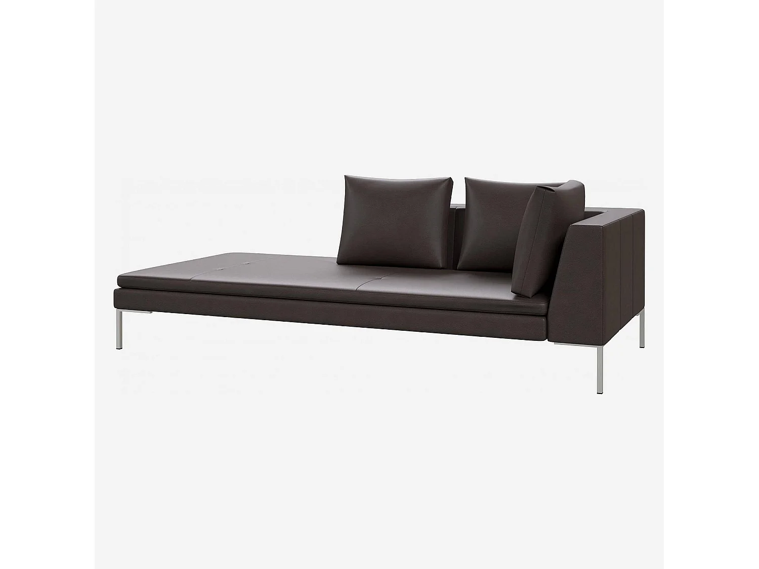 Habitat - Méridienne gauche en cuir Savoy - Marron tonka - Montino