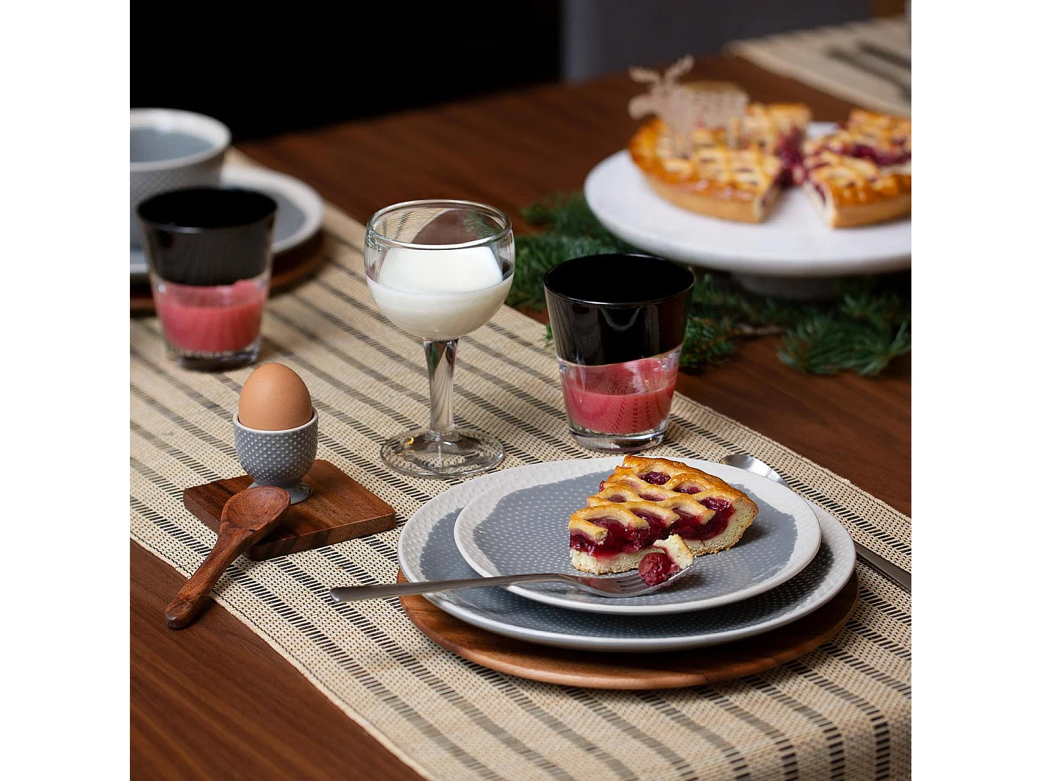 Habitat - Lot de 2 travers de table en bambou motifs noirs - Luce