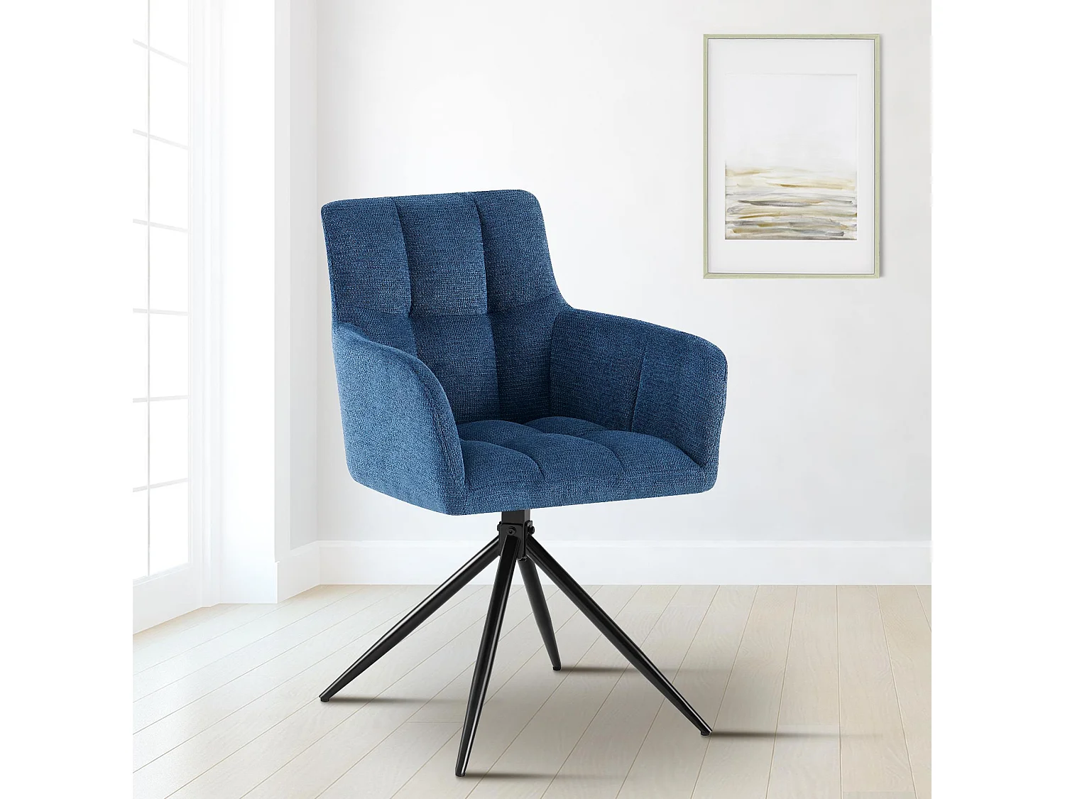 chaises avec accoudoirs - Tissu - Bleu foncé - Jonah