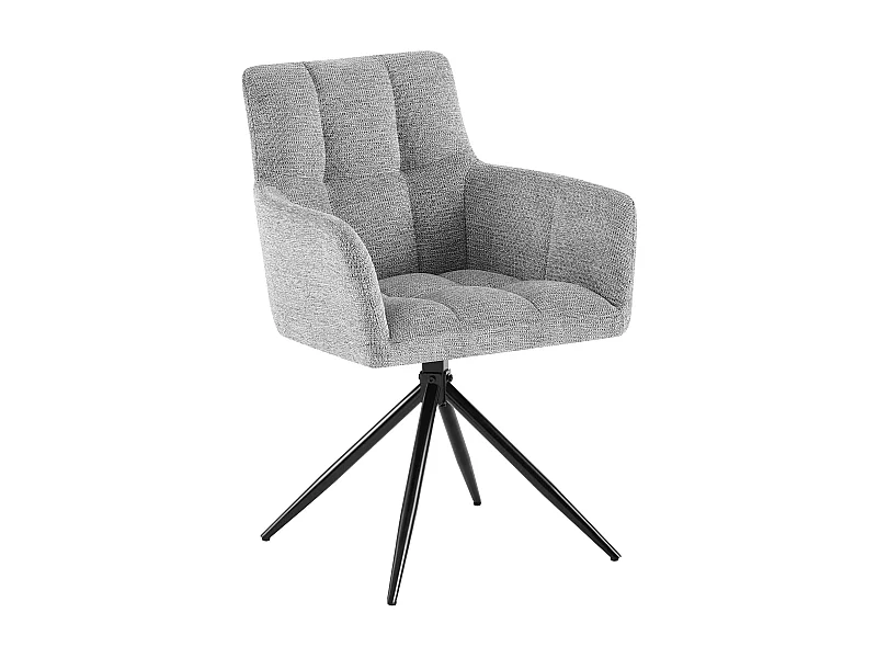 chaises avec accoudoirs - Tissu - Gris clair - Jonah