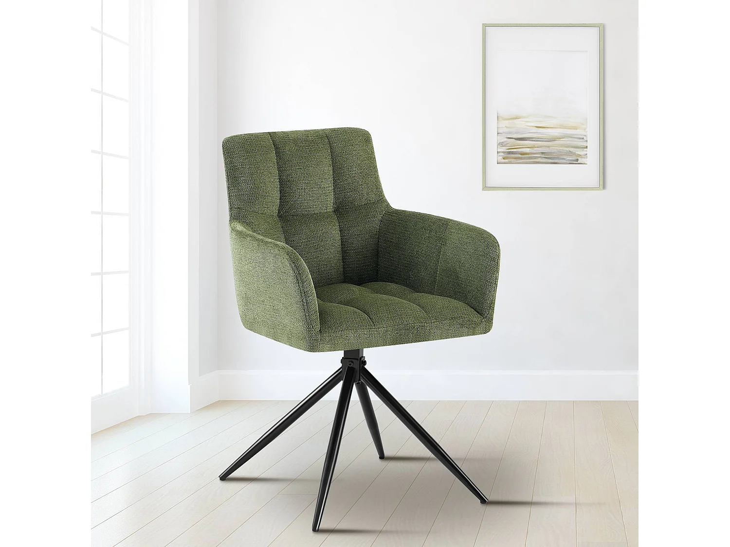 chaises avec accoudoirs - Tissu - Vert - Jonah