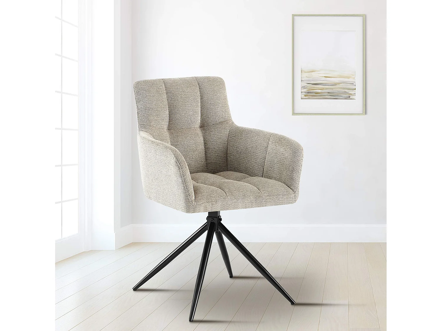 chaises avec accoudoirs - Tissu - Taupe - Jonah