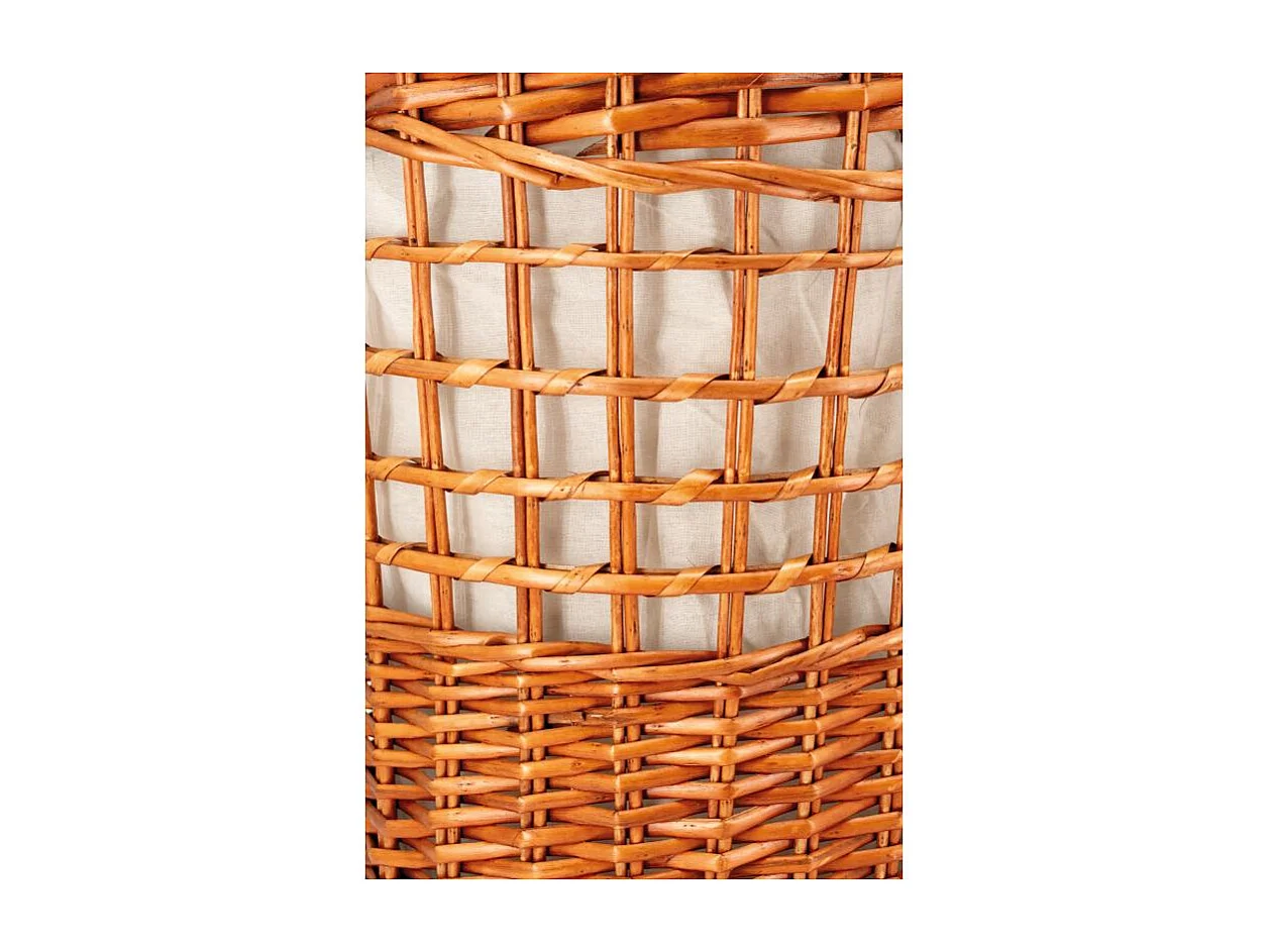 Set de 2 coffres à linge en osier naturel – Avec doublure coton et couvercle