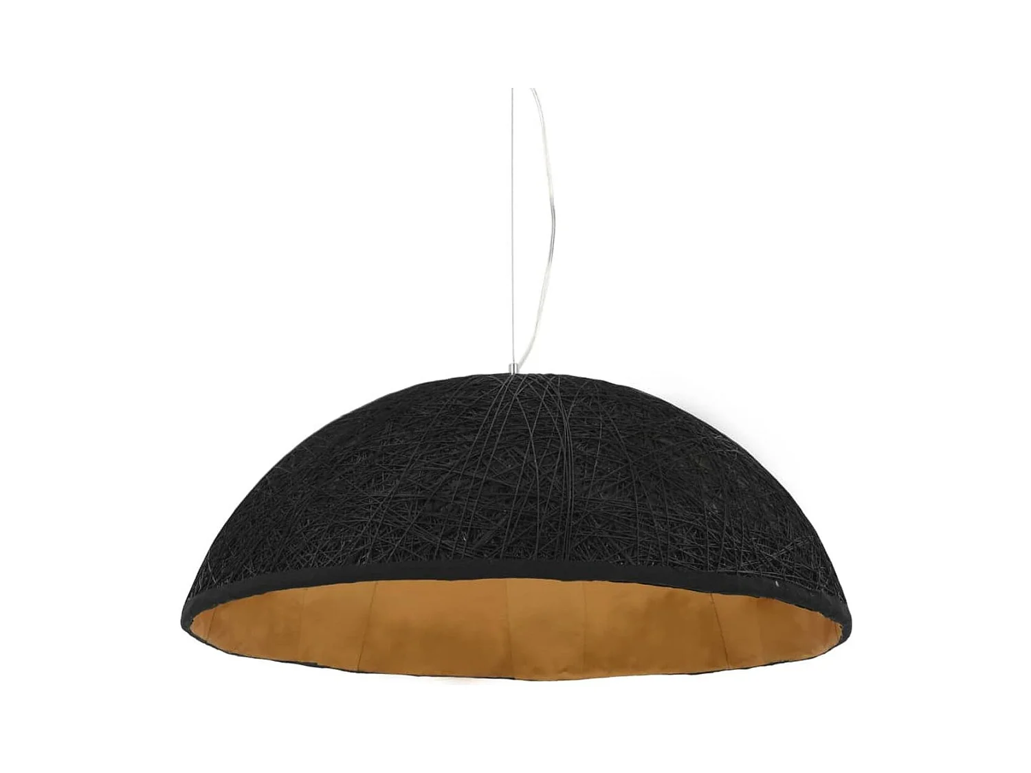 Czarna i złota lampa wisząca Ø70 cm E27 w stylu gniazda ptaka