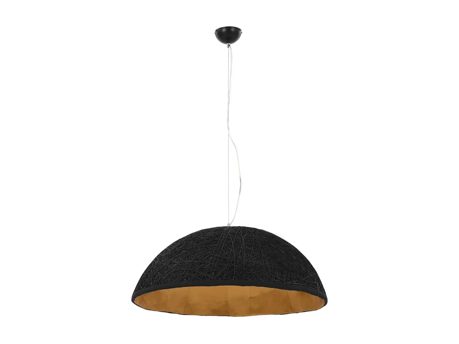 Suspension Noire et Dorée Ø70 cm E27 Style Nid d'Oiseau