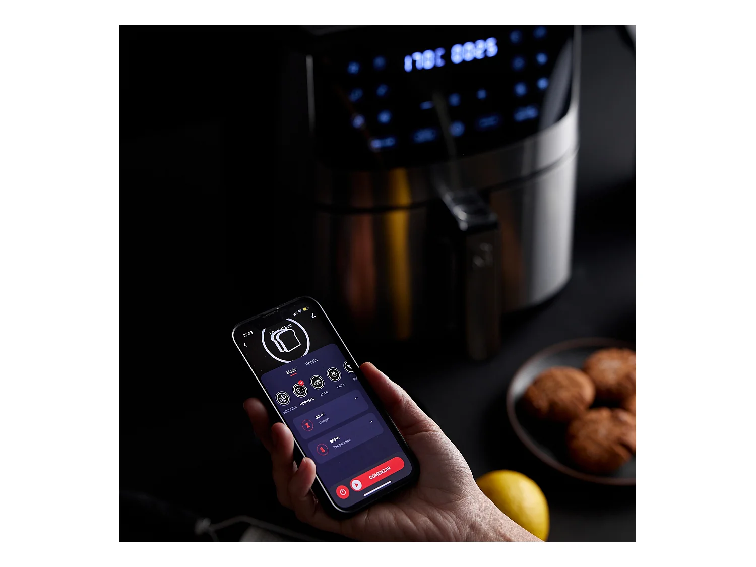 Friteuse à air 1 800 W avec écran tactile LED et contrôle de la température