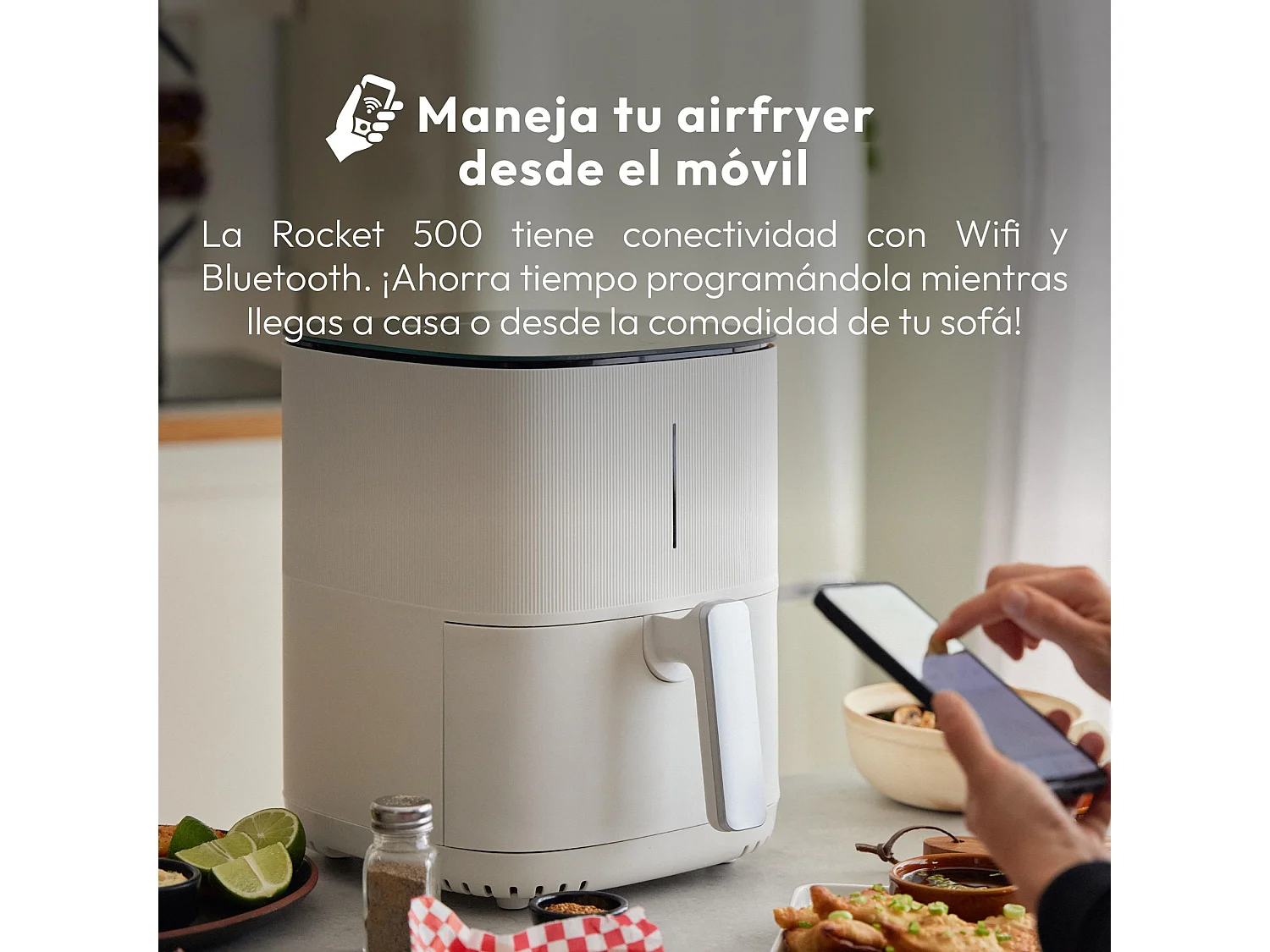 Friteuse à air 1500 W avec 12 programmes et revêtement antiadhésif