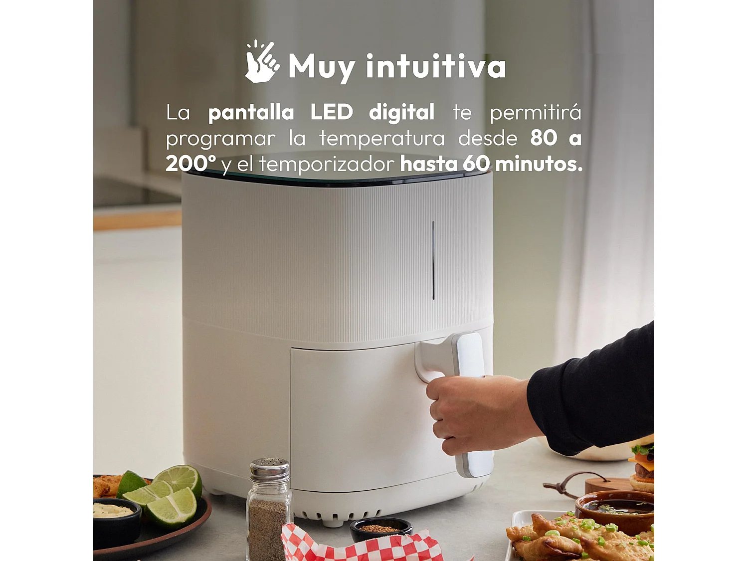 Friteuse à air 1500 W avec 12 programmes et revêtement antiadhésif