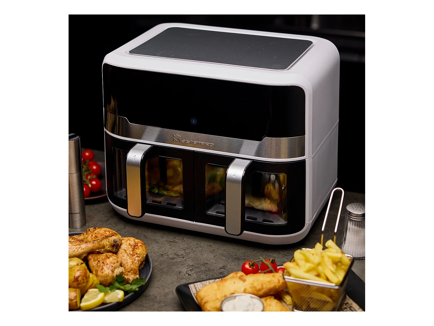 Friteuse à air double ROCKET 240W, contrôle de la durée et de la température