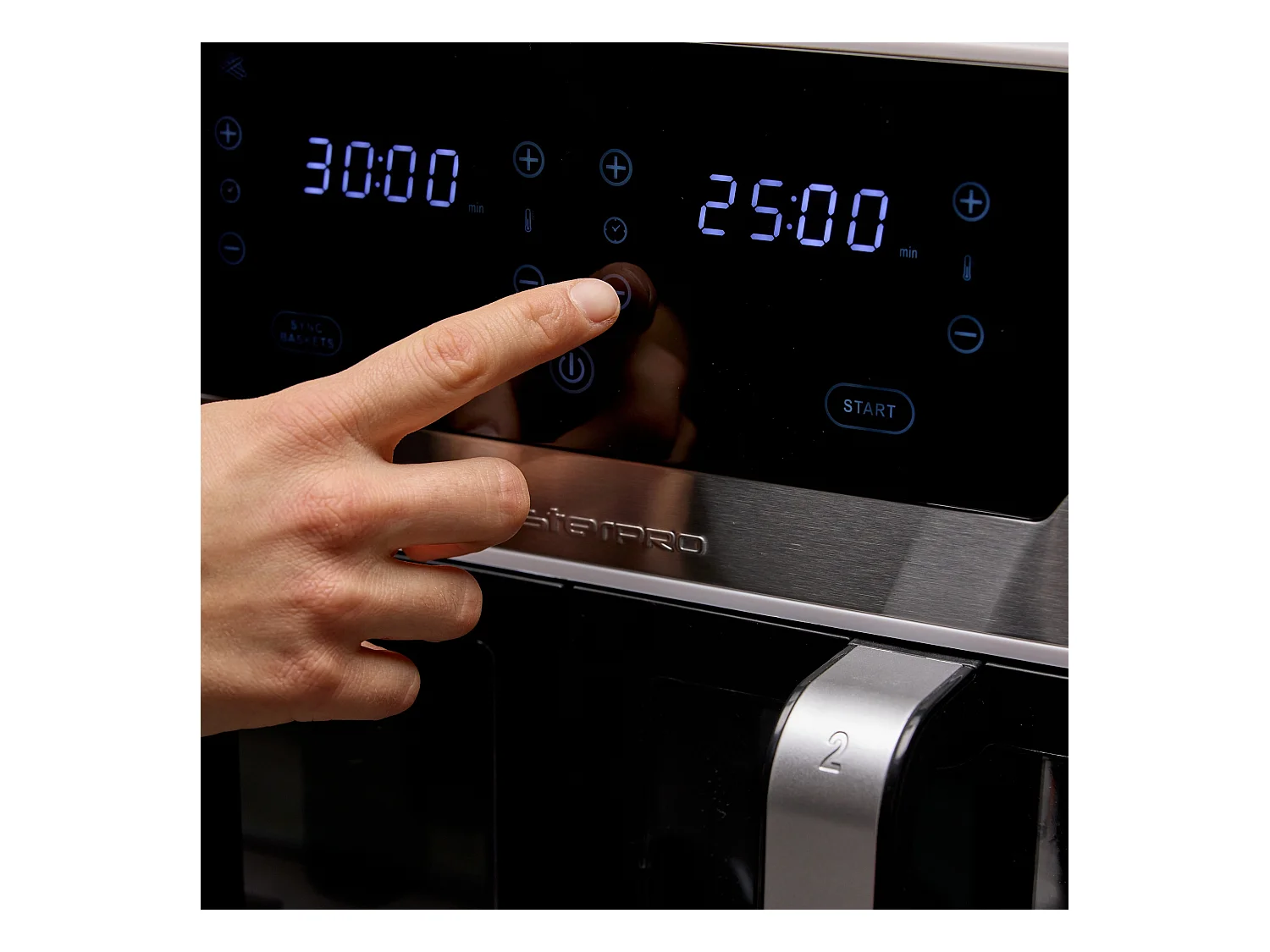 Friteuse à air double ROCKET 240W, contrôle de la durée et de la température