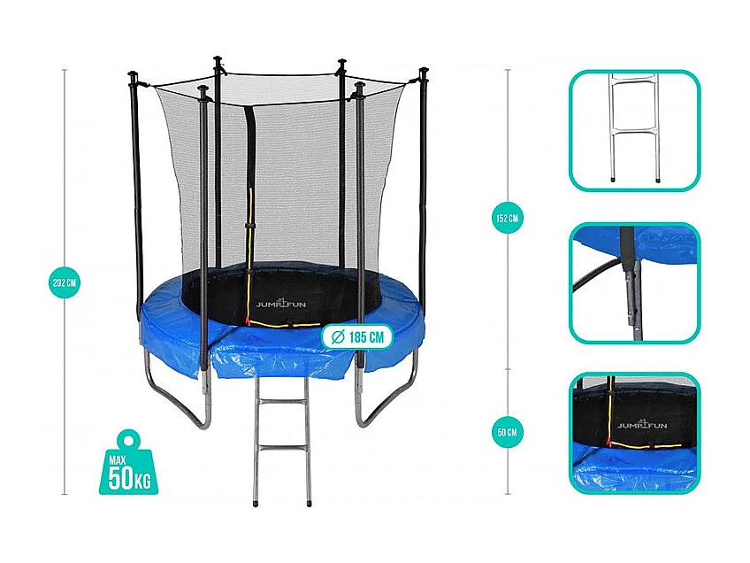 Trampoline Jump4Fun Classique 6FT -185cm - Bleu