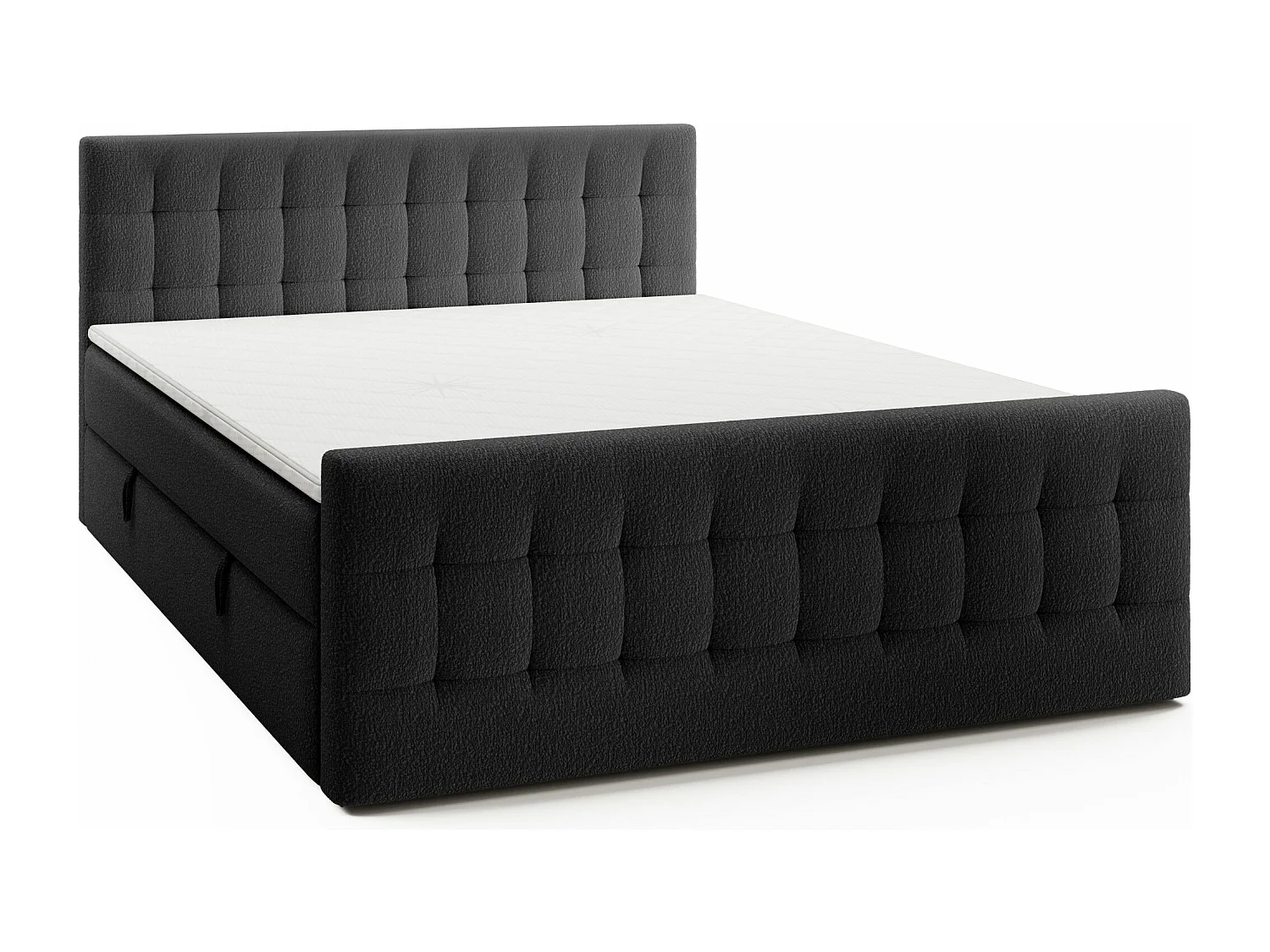 DOPPELBETT mit Topper Aviano Royal 180x200 cm, Schwarz