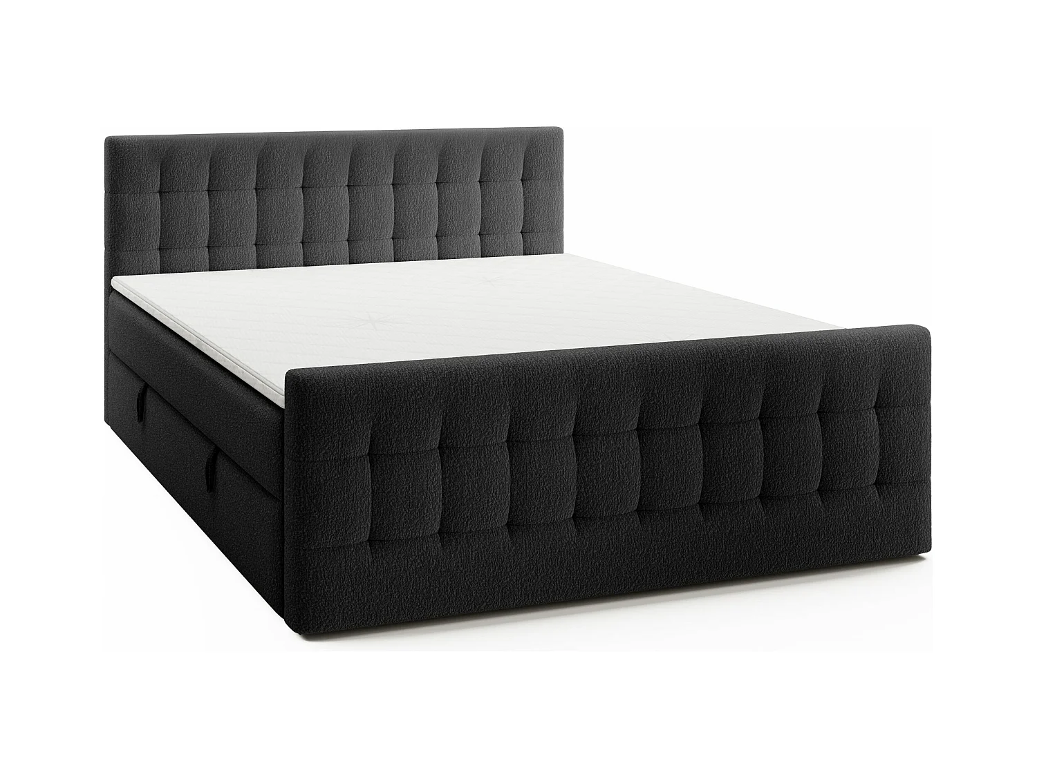 LIT DOUBLE avec surmatelas Aviano Royal 180x200 cm, noir