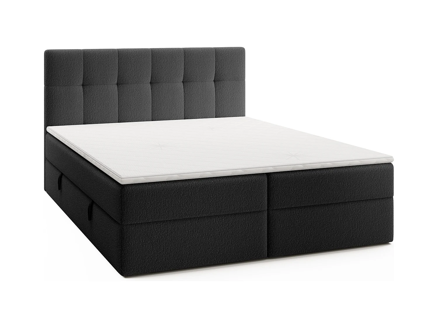 LIT DOUBLE avec surmatelas Cognet Royal 140x200 cm, noir