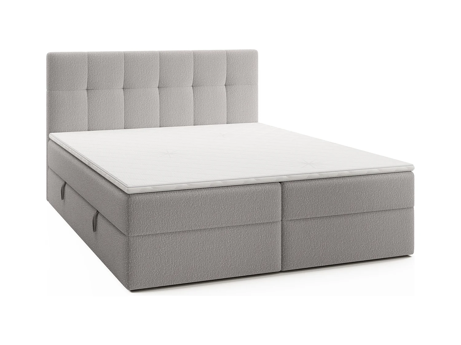 LIT DOUBLE avec surmatelas Cognet Royal 160x200 cm, gris clair