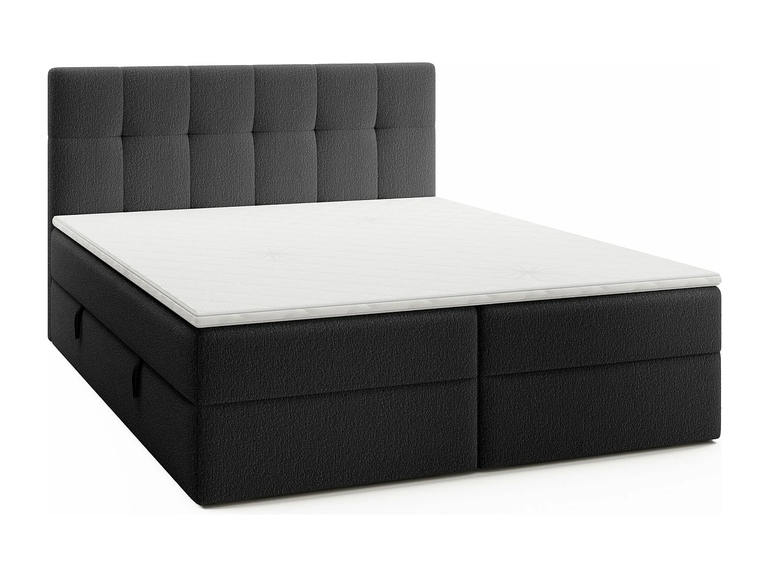 LIT DOUBLE avec surmatelas Cognet Royal 180x200 cm, noir