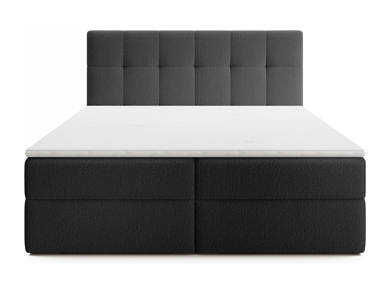 LIT DOUBLE avec surmatelas Cognet Royal 180x200 cm, noir