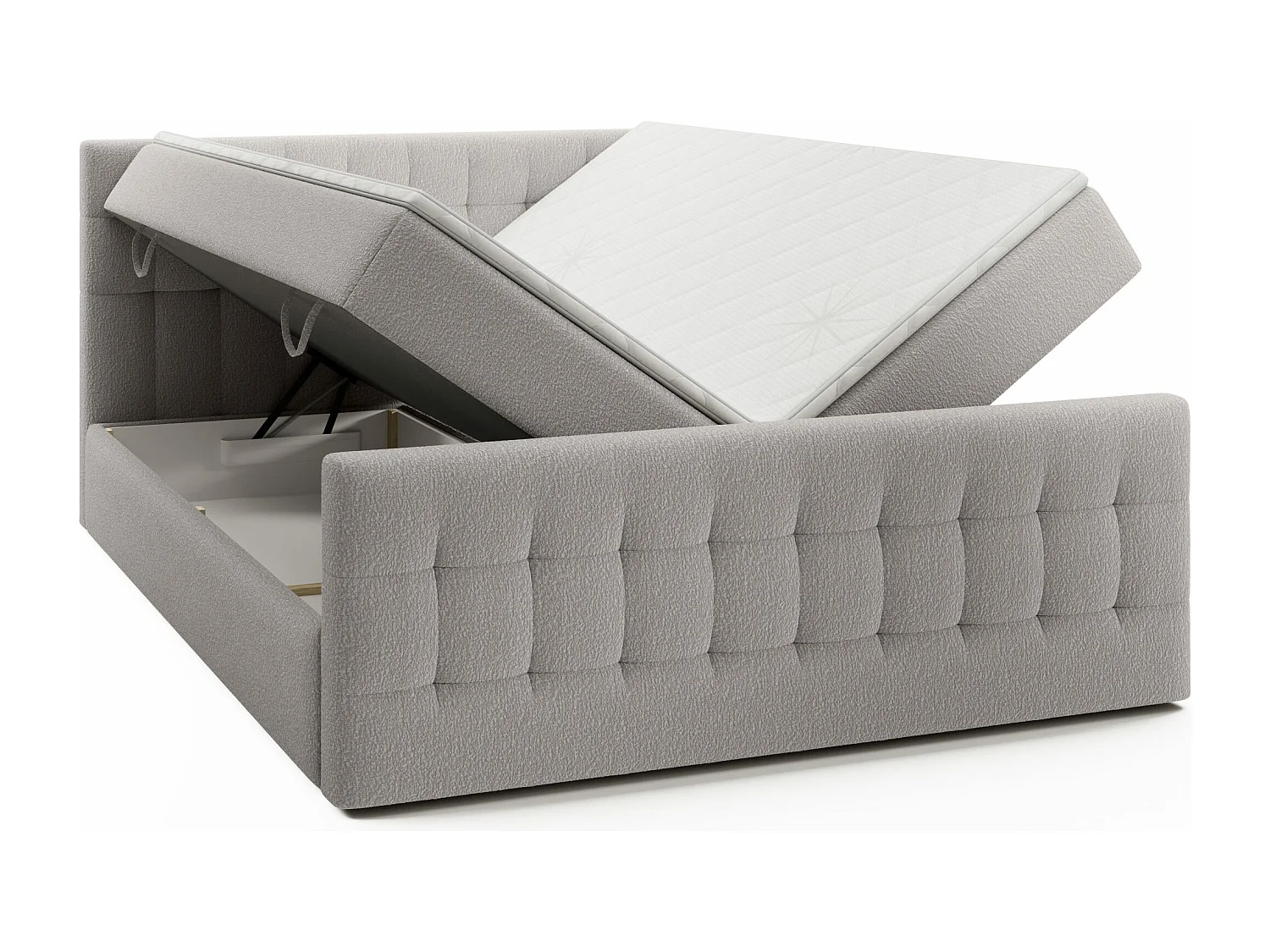 DOPPELBETT mit Topper Aviano Royal 160x200 cm, Hellgrau