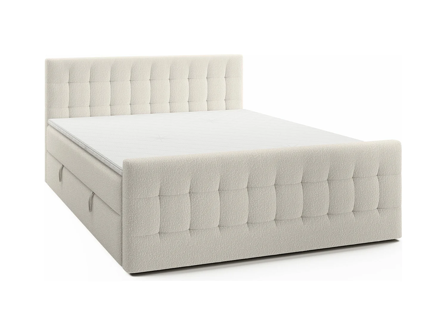 LIT DOUBLE avec surmatelas Aviano Royal 160x200 cm, crème