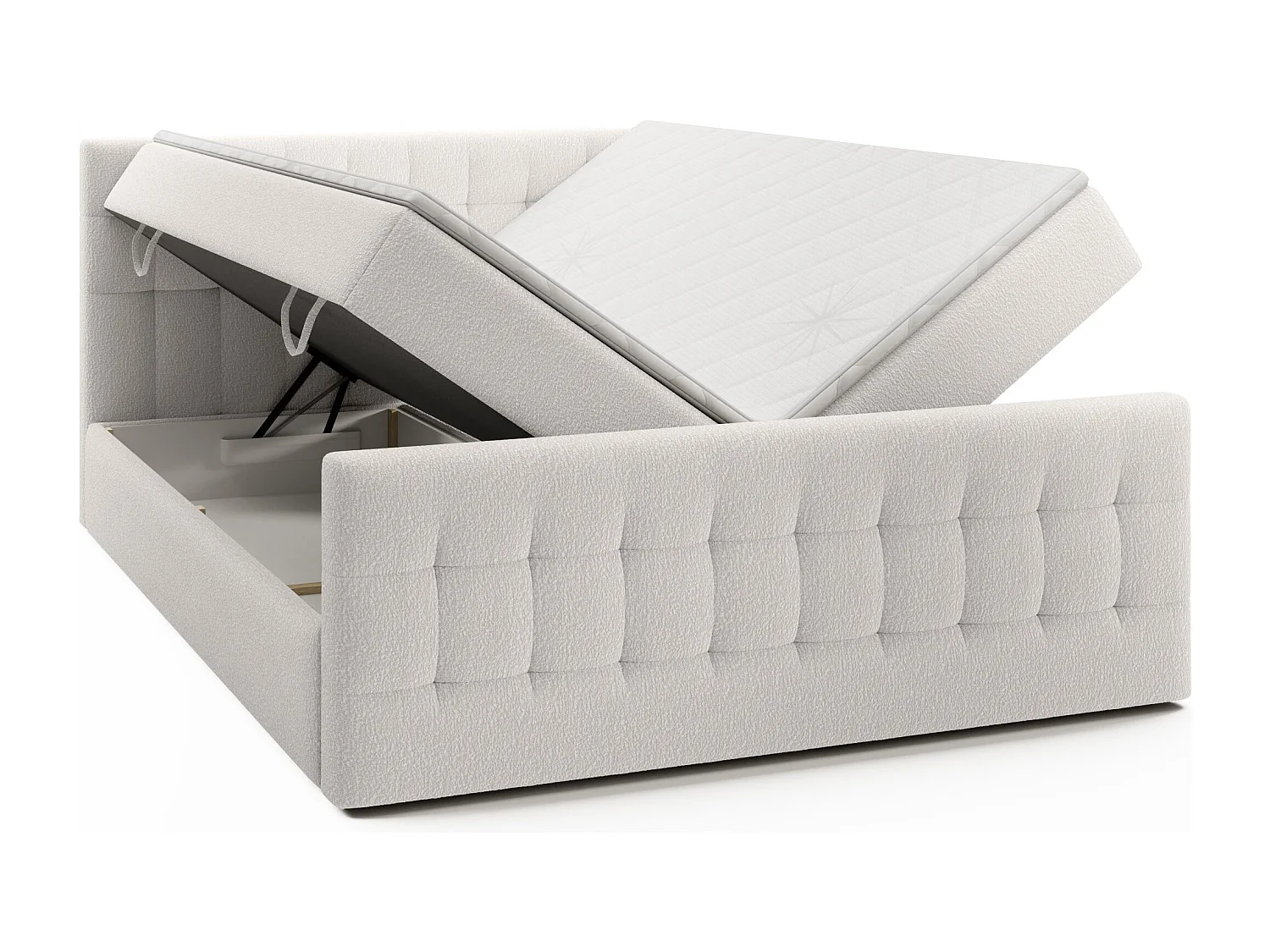 LIT DOUBLE avec surmatelas Aviano Royal 160x200 cm, crème