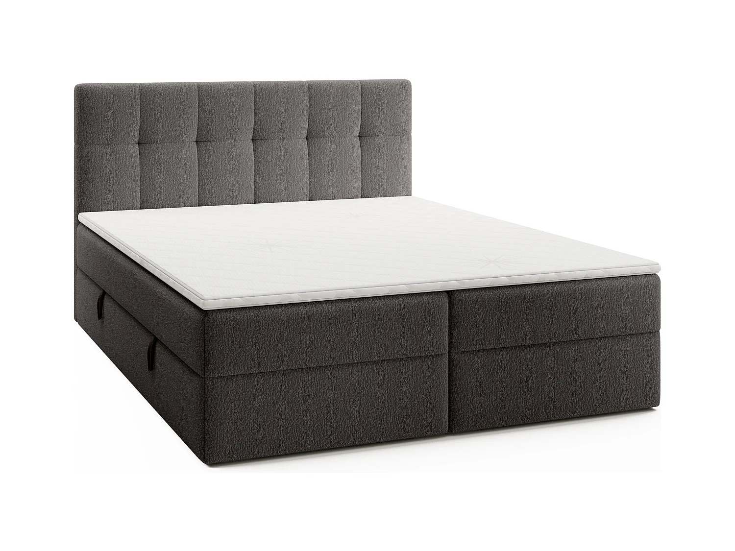LIT DOUBLE avec surmatelas Cognet Royal 140x200 cm, gris